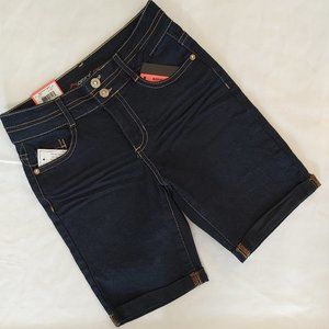 GIRLS - JORDACHE, DARK DENIM STRETCH BERMUDA SHORT
